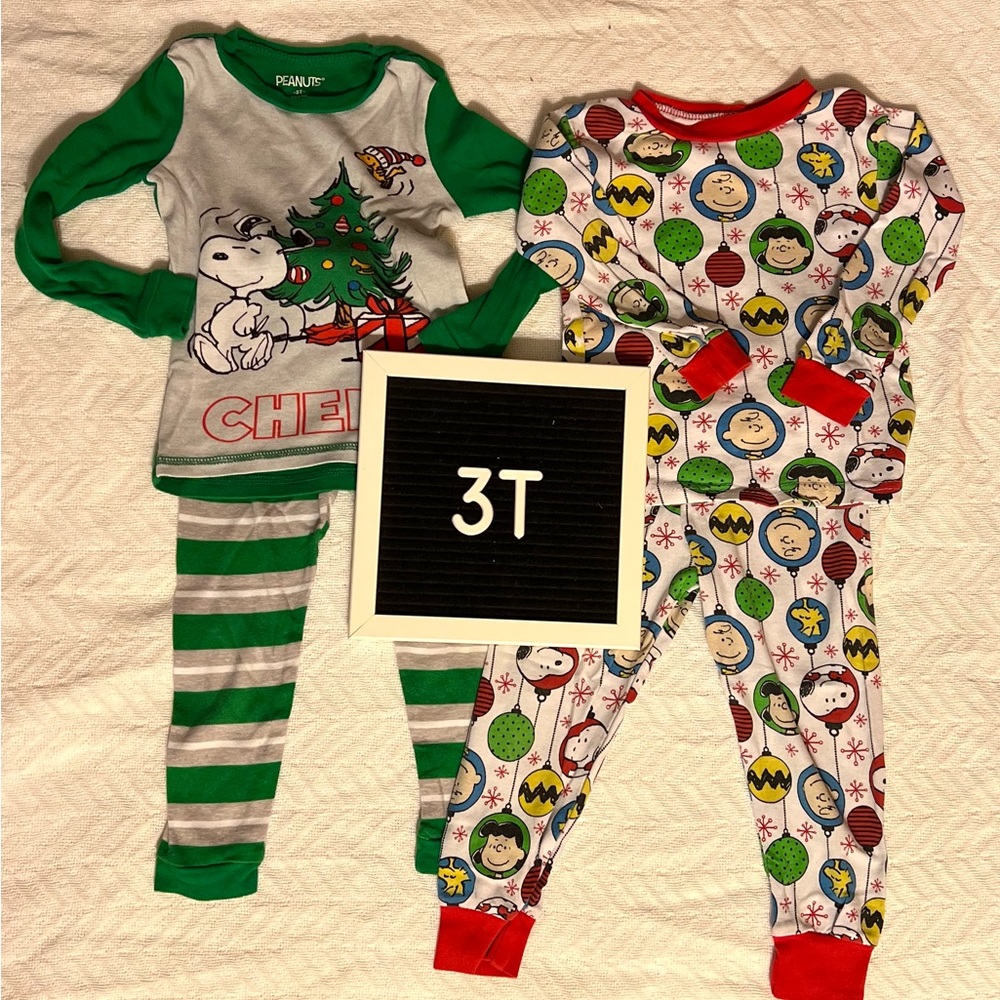 Peanuts Kids Pajamas Set - Green and Multicolor